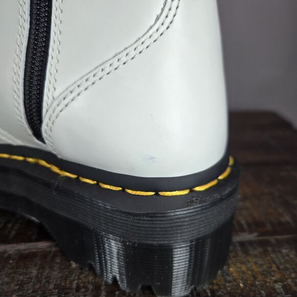 NEW Dr Doc Martens Jadon Womens Size 7 Platform Leather Combat Boots White Black - Picture 12 of 13